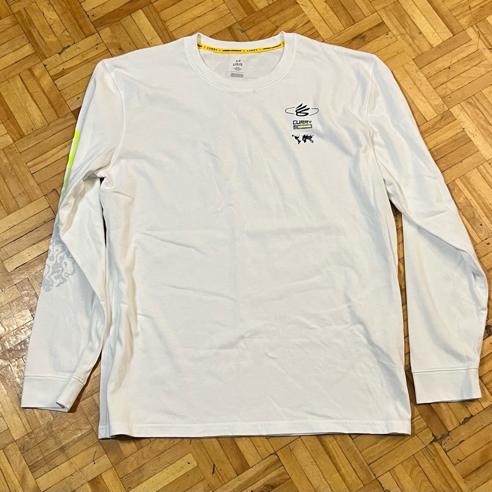 Under Armour White Long Sleeve Shirt with Graphic Accents